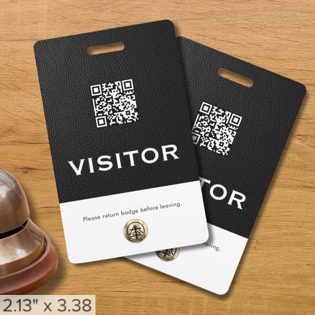 Company Logo QR Code Visitor Badge (Creator Uploaded)