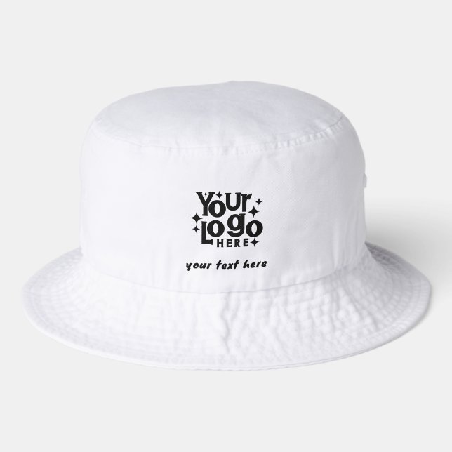 Company Logo Retro Text Business Marketing Bucket Hat (Front)