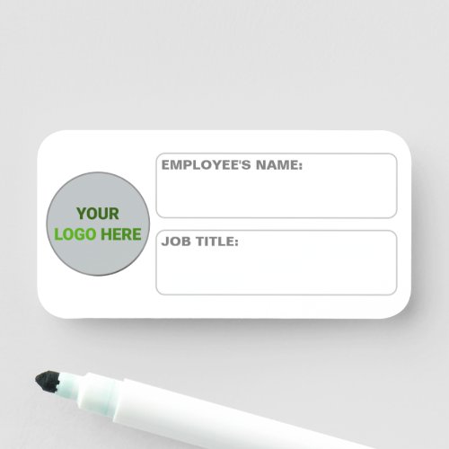 Company Logo Reusable Employee Name and Job Title Name Tag