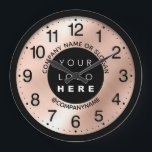 Company Logo Rose Blush Name Slogan  Large Clock<br><div class="desc">Unique minimal and decorative 
Corresponds to actual fashion trend in home decor.
You can change the shape and color of the hand.</div>