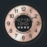 Company Logo Rose Blush Name Slogan  Large Clock<br><div class="desc">Unique minimal and decorative 
Corresponds to actual fashion trend in home decor.
You can change the shape and color of the hand.</div>