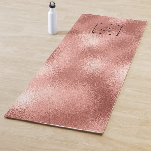 Company logo rose gold metallic business studio yoga mat