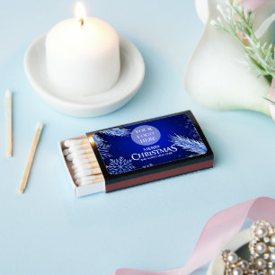 Company Logo Royal Blue Christmas Party Matchboxes