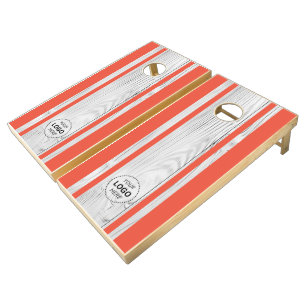 Company Logo Rustic Business Cornhole Set