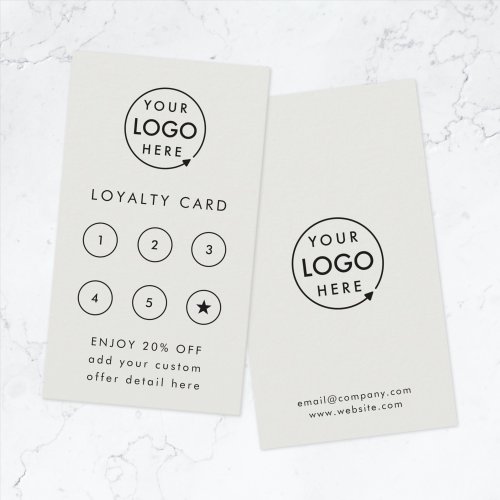 Company Logo  Silver Gray Modern Business Loyalty Card