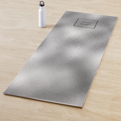 Company logo silver metallic business studio yoga mat