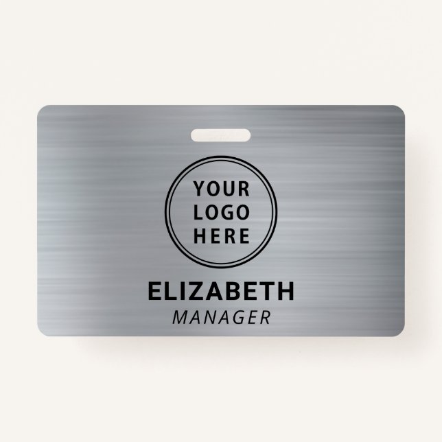 Company Logo Silver Name Badge (Front)