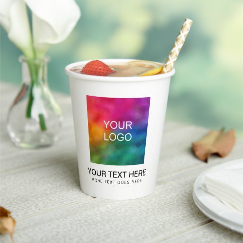 Company Logo Simple Clean Promotional Stylish Paper Cups