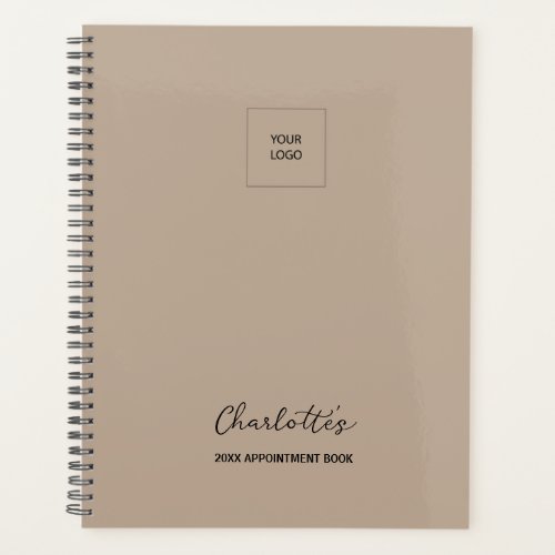 Company Logo Simple Tan Elegant Appointment Book Planner