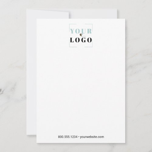 Company Logo Simple White Custom Note Card