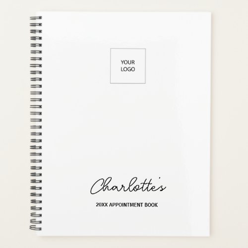 Company Logo Simple White Elegant Appointment Book Planner