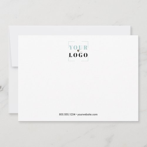 Company Logo Simple White Landscape Note Card