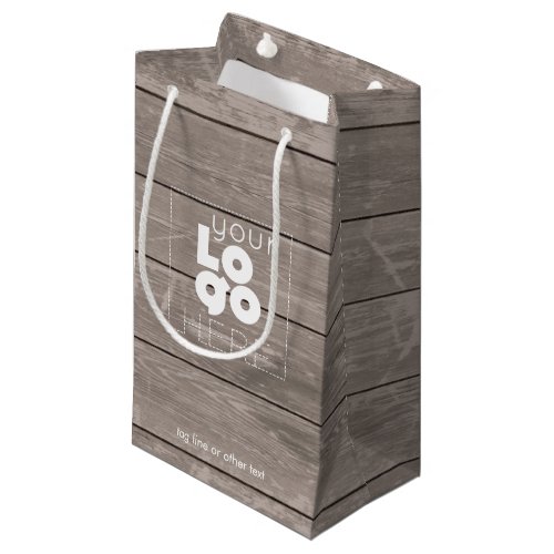 Company Logo Small Wood Print Paper Shopping Bag