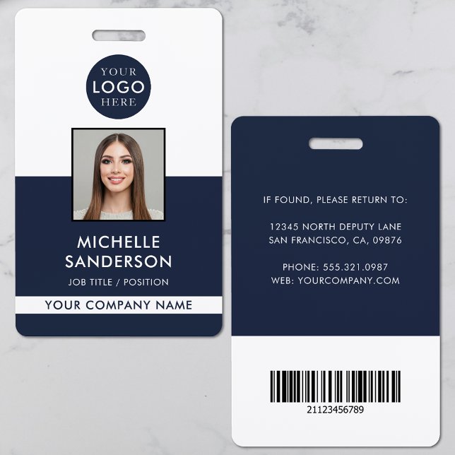 Company Logo Staff Barcode Employee Photo ID Badge (Company Logo Staff Barcode Employee Photo ID Badge)