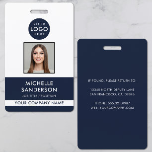 Company Logo Staff Employee Photo ID Badge