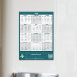 Company Logo Teal White 2025 Calendar Magnet<br><div class="desc">This stylish Company Logo Teal White 2025 Calendar Magnet is part of the Life Coach Teal & White Branding Package collection. It is the perfect promotional item for your life coaching service business! The white and blue-green design features a 2025 calendar on a alternating background and customizable placeholders for your...</div>