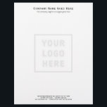 Company Logo Template Business Simple Letterhead<br><div class="desc">Professional business letterhead for companies, featuring templates for Logo, Business Name, Slogan or Tag Line, Additional Information such as business address, phone, and web site URL. Edit the text fields with your own information. Upload your regular logo image, which will appear lighter and in the middle of the paper sheet....</div>