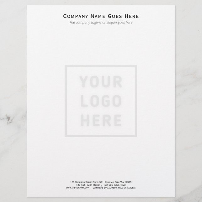 Company Logo Template Business Simple Letterhead (Front)