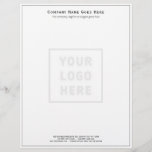 Company Logo Template Thin Black Border Business Letterhead<br><div class="desc">Professional business letterhead for companies, featuring an elegant thin black border and templates for Logo, Business Name, Slogan or Tag Line, Additional Information such as business address, phone, and web site URL. Edit the text fields with your own information. Upload your regular logo image, which will appear lighter and in...</div>