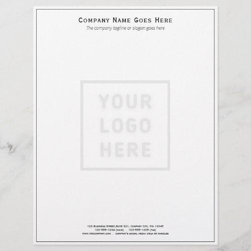 Company Logo Template Thin Black Border Business Letterhead