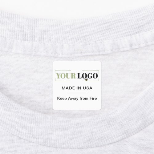 Company Logo Text and Country Clothing Garment Labels