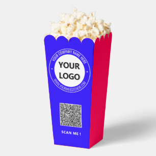Company Logo Text and QR Code Popcorn Box Template