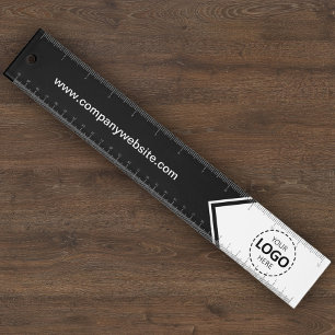 Company Logo & Text Black & White Ruler