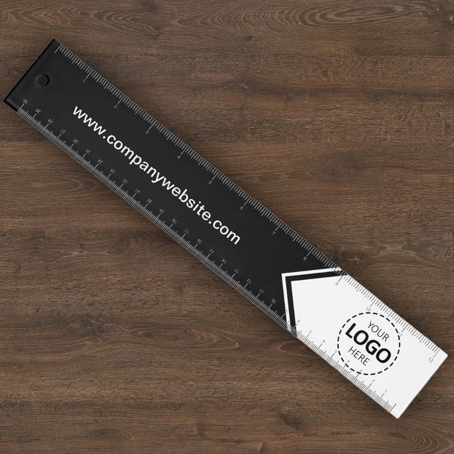 Company Logo & Text Black & White Ruler (Creator Uploaded)
