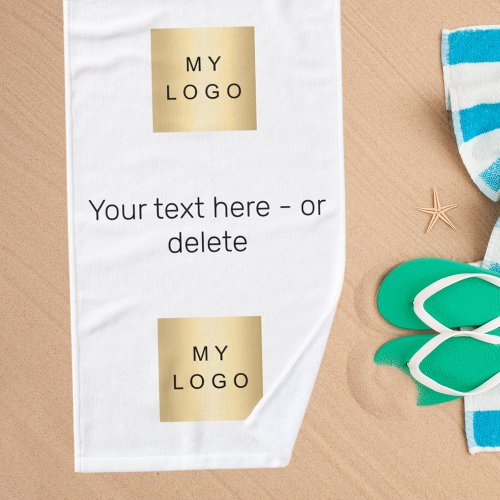 Company logo text business brand color hand towel 