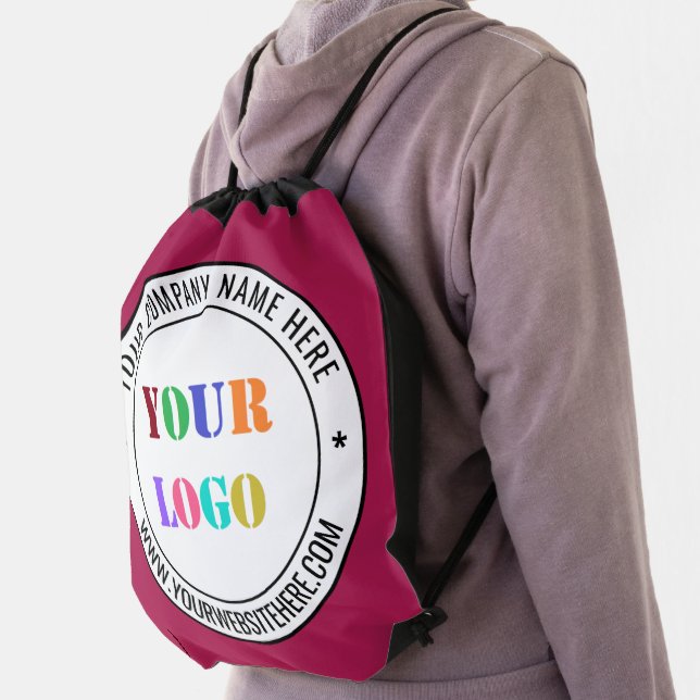 Company Logo Text Business Drawstring Bag Template (Insitu)