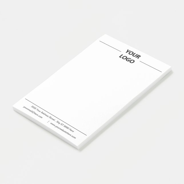 Company Logo Text Business Post-it® Notes Template (Angled)