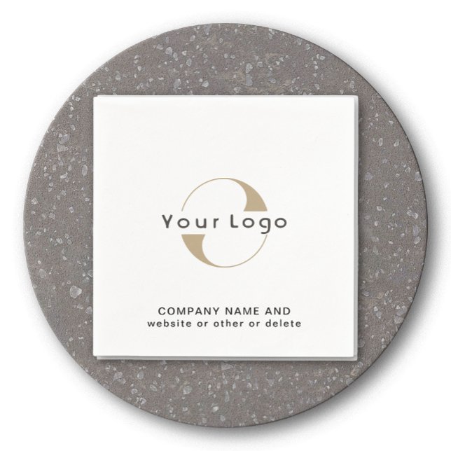 Company Logo & Text, Clean Minimal Brand Business Napkins (Creator Uploaded)
