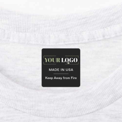 Company Logo Text  Country Black Clothing Garment Labels