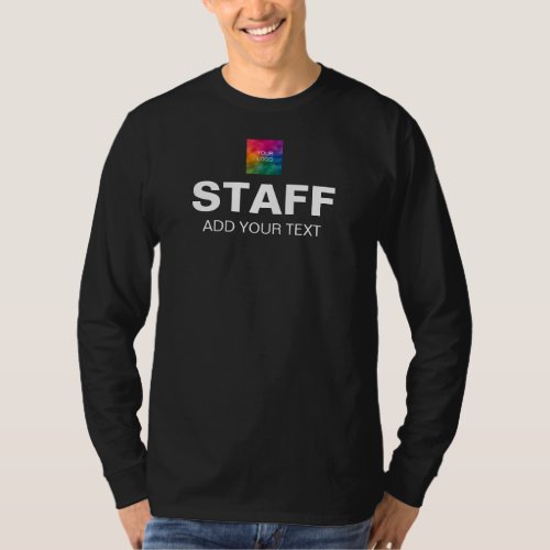 Company Logo Text Here Mens Long Sleeve Staff T_Shirt