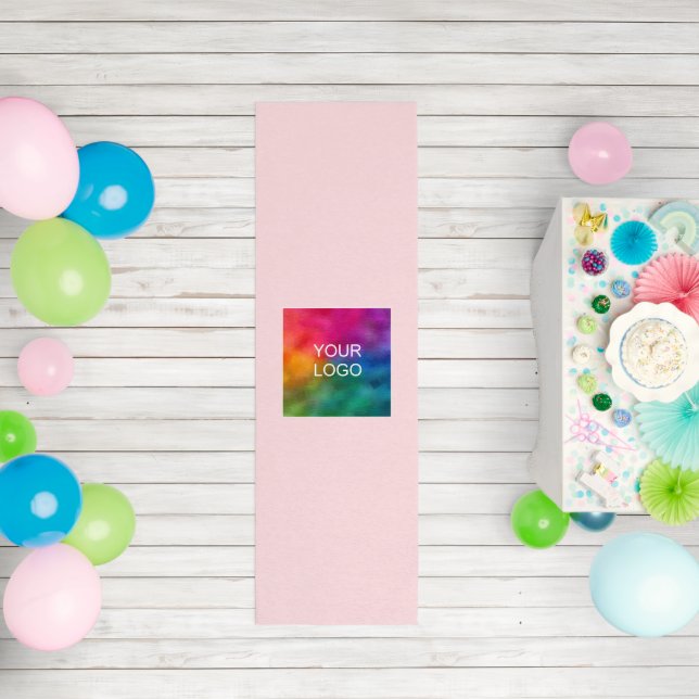 Company Logo Text Template Customizable Blush Pink Outdoor Rug (Insitu (Birthday))