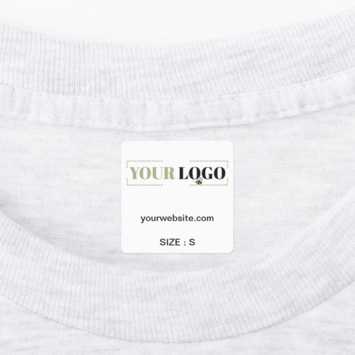 Company Logo Text Website or Size Clothing Garment Labels