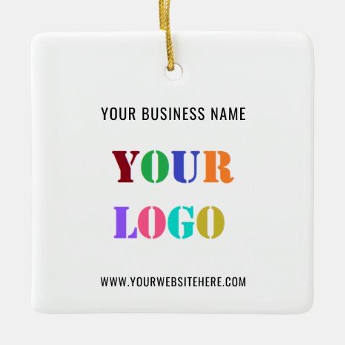 Company Logo Text Your Business Christmas Ornament