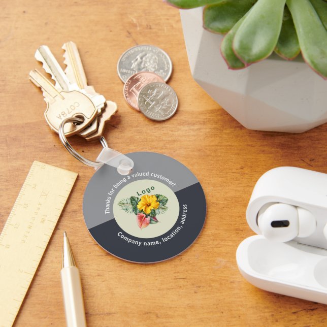 Company Logo Thank You Customer Giveaway Keychain (Desk)