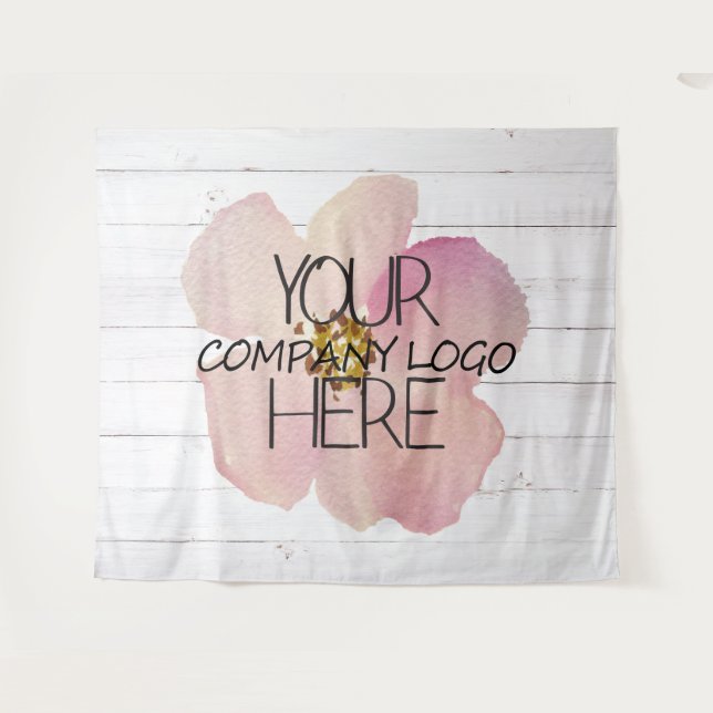 Company Logo Trade Show Backdrop White Wood (Front (Horizontal))