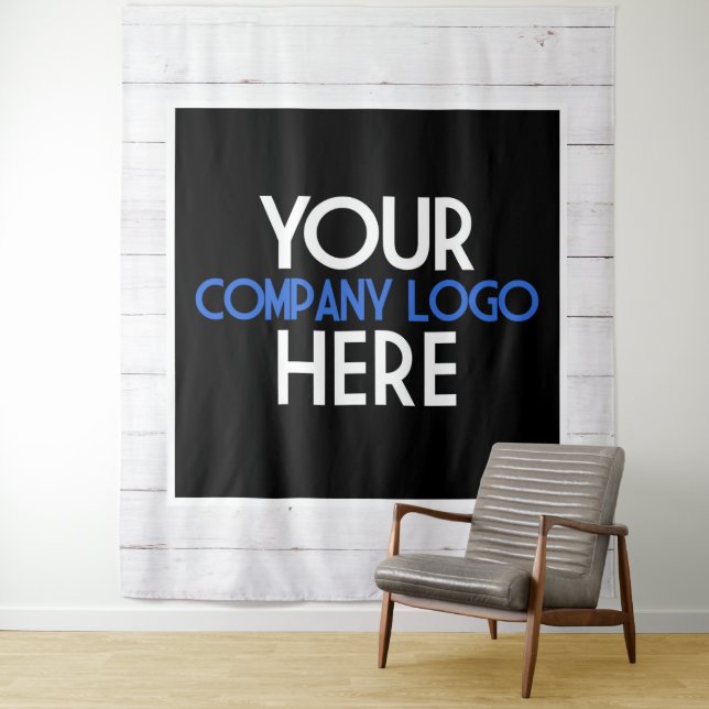 Company Logo Trade Show Backdrop Wood Background (In Situ)