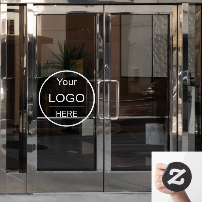 Company Logo Upload: Customize Your Business Logo  Window Cling (Office Door)