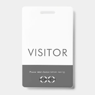 Company Logo Visitor Badge Gray