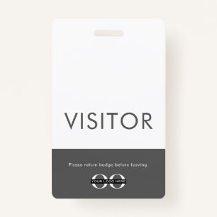 Company Logo Visitor Badge Gray