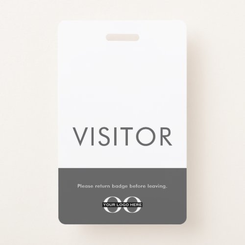 Company Logo Visitor Badge Gray