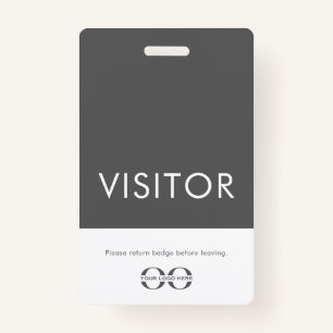 Company Logo Visitor Badge Gray