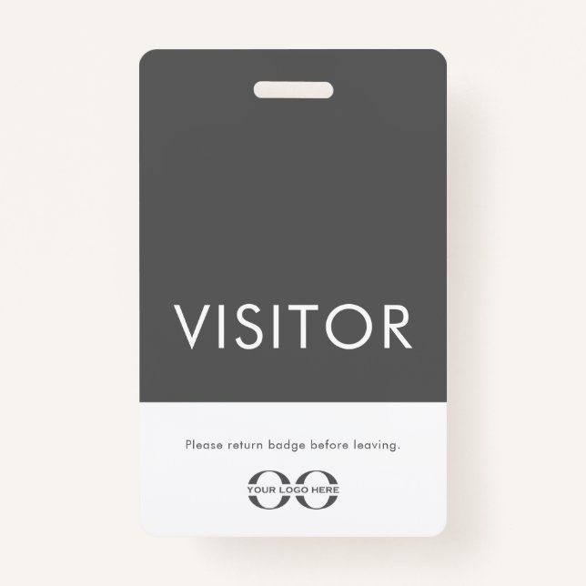 Company Logo Visitor Badge Gray (Front)