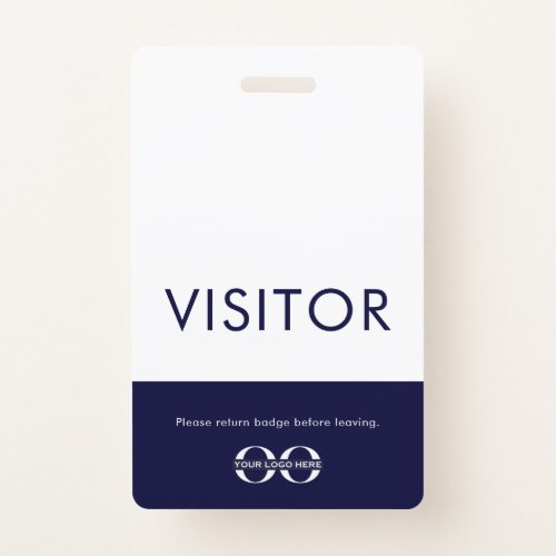 Company Logo Visitor Badge Navy