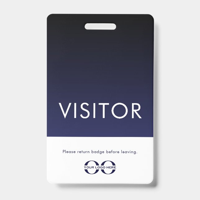 Company Logo Visitor Badge Navy Blue (Front)