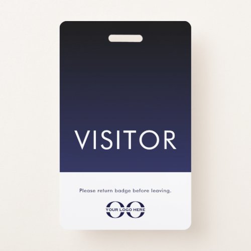 Company Logo Visitor Badge Navy Blue