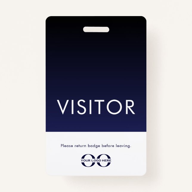 Company Logo Visitor Badge Navy Blue (Front)